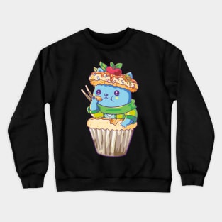 kawaii cat cake Crewneck Sweatshirt